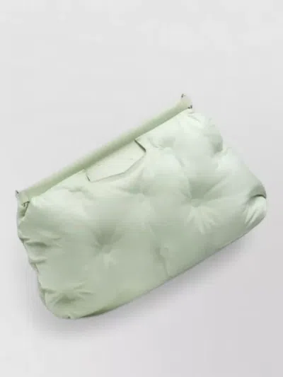 Maison Margiela Shoulder Clutch Bag Adjustable Strap Quilted Design In Green