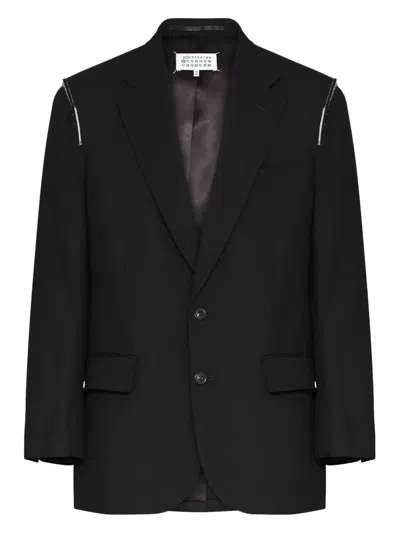 Maison Margiela Shoulder-detail Blazer In Black