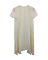 Shop Maison Margiela Side Pleat Dress In Cream Wool In Beige
