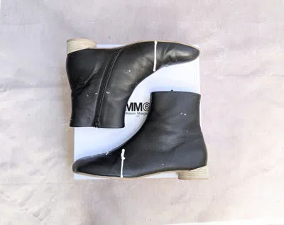 Pre-owned Maison Margiela Side Zip Boots Paint Splatter Black 11 44