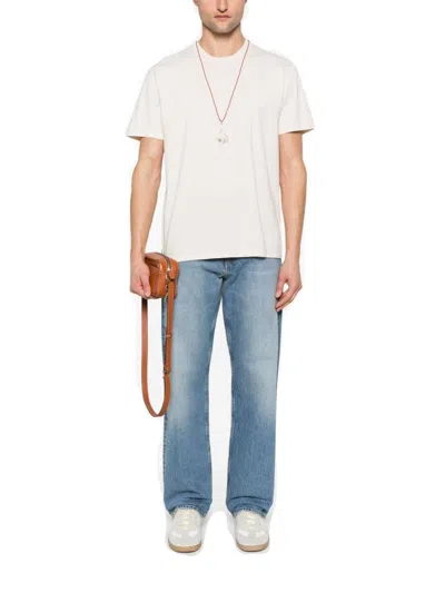 Maison Margiela Signature Four-stitch Logo Crew Neck T-shirt In White