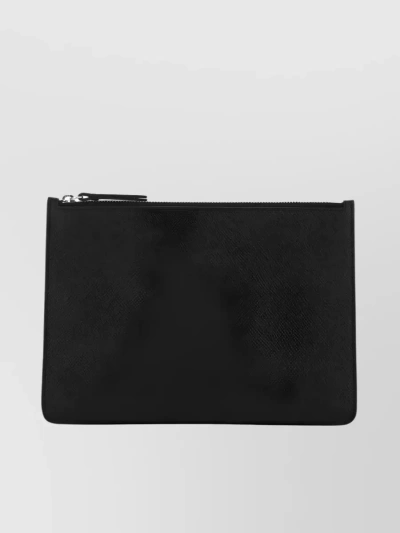 Maison Margiela Signature Stitch-detail Clutch Bag In Black