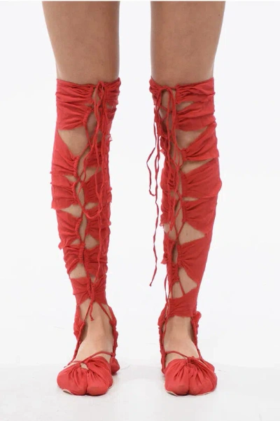 Maison Margiela Silk Blend Lace-up Tabi Thing-highs