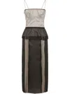 Maison Margiela Multicolor Silk Midi Dress In Grey