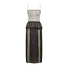 Maison Margiela Multicolor Silk Midi Dress In Black