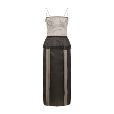 Maison Margiela Multicolor Silk Midi Dress
