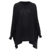 Maison Margiela Silk Linen Batwing Pullover Sweater In Grey