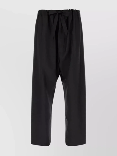 Maison Margiela Silk Lounge Trousers With Wide Leg Design In Black