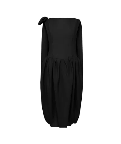 Maison Margiela Silk Mid-length Dress In Black