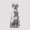 Maison Margiela Silk Tulle Midi Dress In Gray