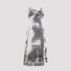 Maison Margiela Silk Tulle Midi Dress In Gray