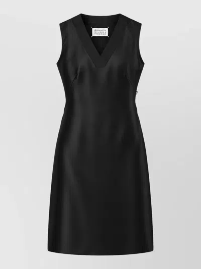 Maison Margiela Silk Mini Dress In Black
