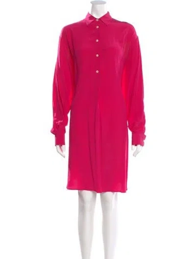 Pre-owned Maison Margiela Silk Mini Dress In Pink
