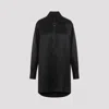 Maison Margiela Black Oversized Shirt With Oversized Collar In Silk Woman In Black
