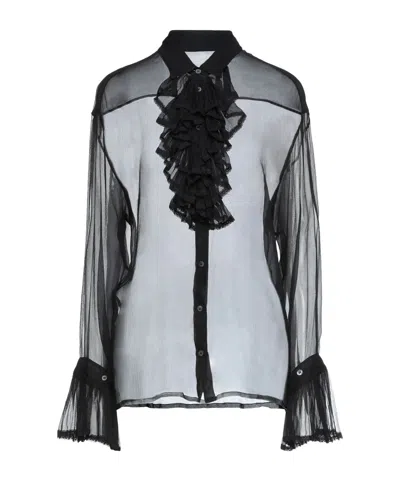 Maison Margiela Silk Shirts In Black
