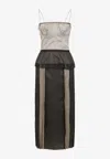 Maison Margiela Multicolor Silk Midi Dress In Multicolor