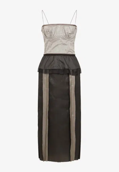 MAISON MARGIELA SILK SLEEVELESS MIDI DRESS