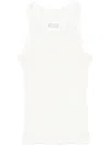 Maison Margiela Women White Cotton Blend Tank Top In White