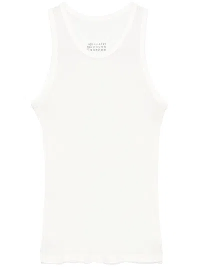 Maison Margiela Silk Tank Top In Crema