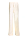 Maison Margiela Mohair & Silk High Rise Straight Pants In White