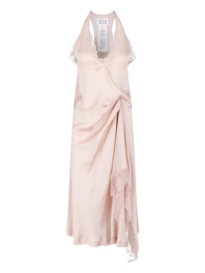 Maison Margiela Silk-blend Mini Dress With Fluid Acetate Feel In Pink