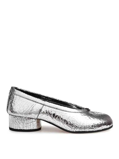 Maison Margiela 30mm Tabi Ballet Flats In Silver