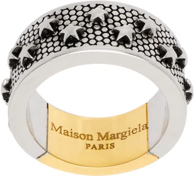 Maison Margiela Silver & Gold Star Ring In 965 Yellow Gold Plat