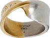 Maison Margiela Silver & Gold Twisted Ring In 961 Palladio Buratta