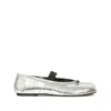 Maison Margiela Tabi Split-toe Metallic Cracked-leather Ballet Flats In Silver