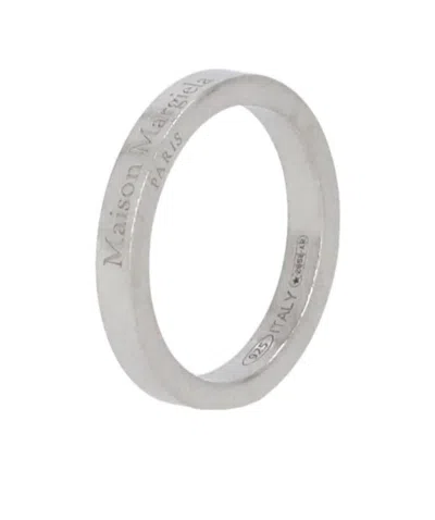 Maison Margiela Silver Band Ring In Gray
