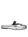 Maison Margiela Leather Tabi Mule With Broken Mirror Effect In Silver