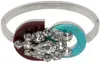 Maison Margiela Rhinestone Inlaid Bracelet In 974 Palladio/red