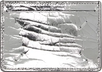 Maison Margiela Silver Four Stitches Card Holder In Metallic
