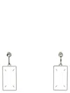 Maison Margiela Rectangular Drop Earrings In Metallic