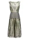 Maison Margiela Mm1 Laminated Effect Flared Dress In Silver