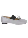 Maison Margiela Silver Leather Ballet Flats In Silver