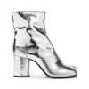 Maison Margiela Silver Leather Sheepskin Boots In Silver