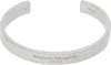 Maison Margiela Silver Logo Cuff Bracelet In 951 Palladio Buratta