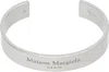 Maison Margiela Silver Logo Cuff Bracelet In 951 Palladio Buratta