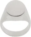 Maison Margiela Silver Logo Reference Ring In 951 Palladio Buratta