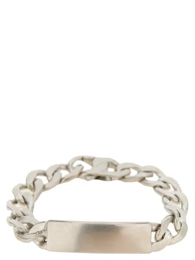 Maison Margiela Maillons Plaque-detail Bracelet In Metallic