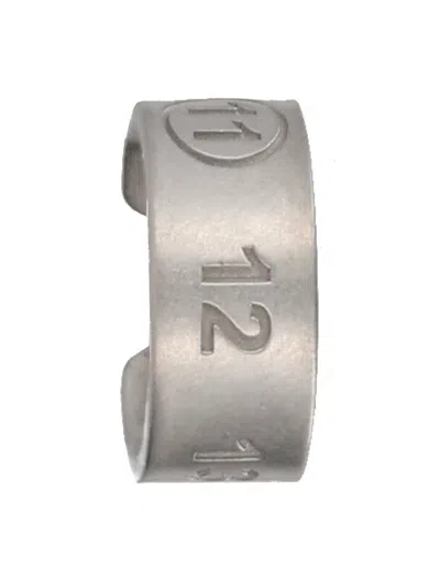 Maison Margiela Silver Number Reference Embossed Brass Ring In Metallic