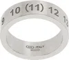 Maison Margiela Silver Number Reference Ring In 951 Silver