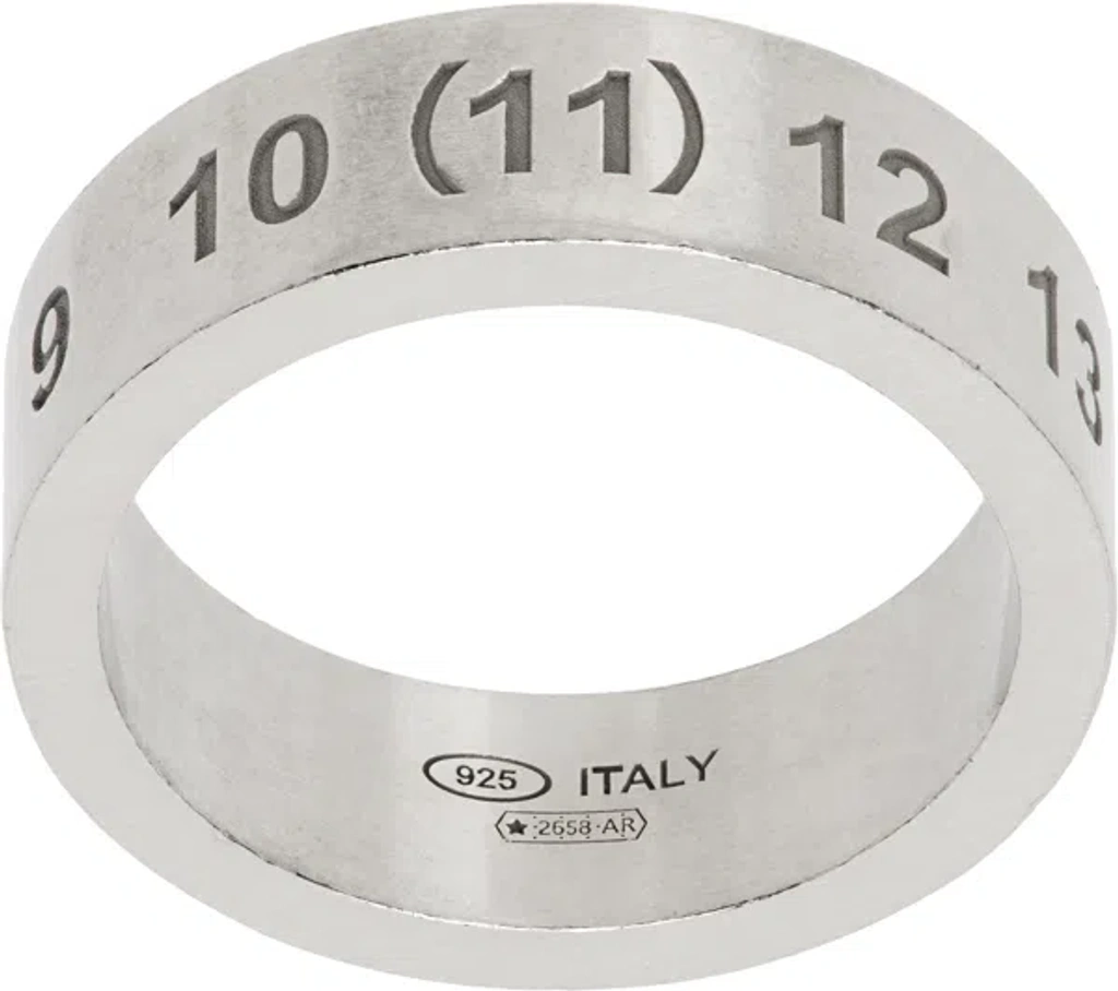 Maison Margiela Silver Number Reference Ring In 951 Silver | ModeSens