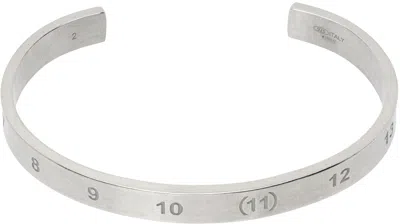 Maison Margiela Silver Numerical Cuff Bracelet In 951 Silver