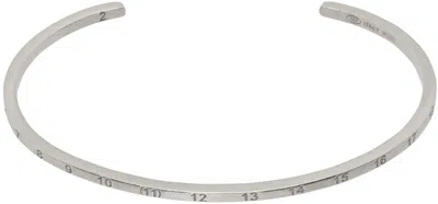 Maison Margiela Silver Numerical Cuff Bracelet In 951 Silver
