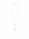 Maison Margiela Adjustable Chain Circular Pendant Necklace In Metallic