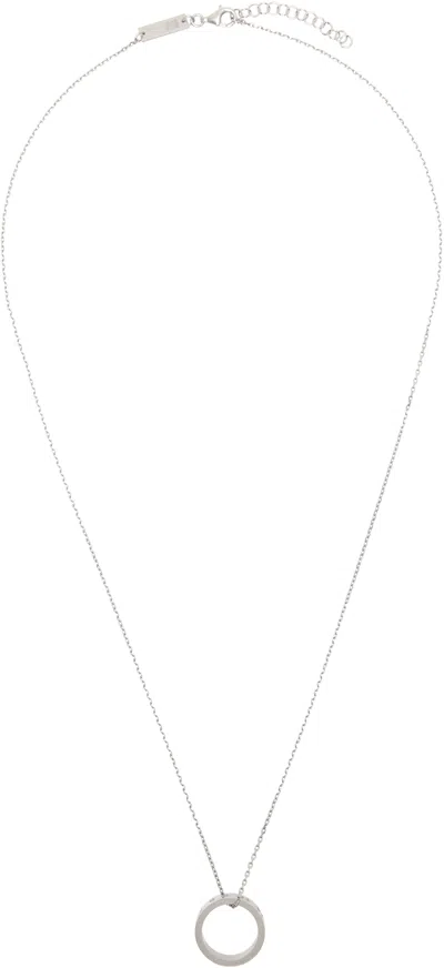 Maison Margiela Silver Numerical Ring Necklace In 951 Silver