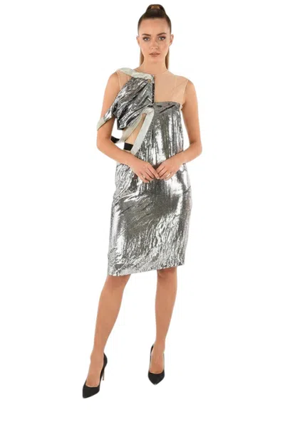 Maison Margiela Silver One Shoulder Mini Dress