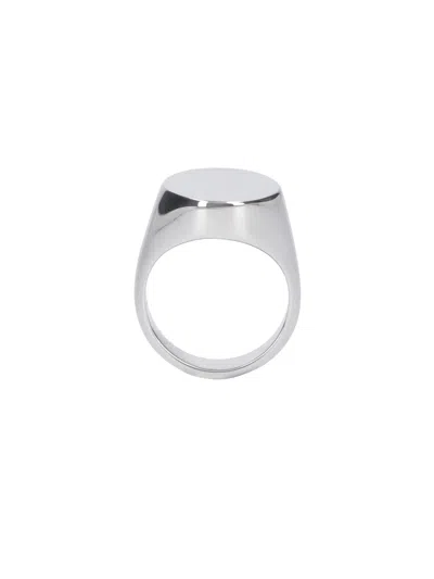 Maison Margiela Silver Oval Silver Ring In Metallic